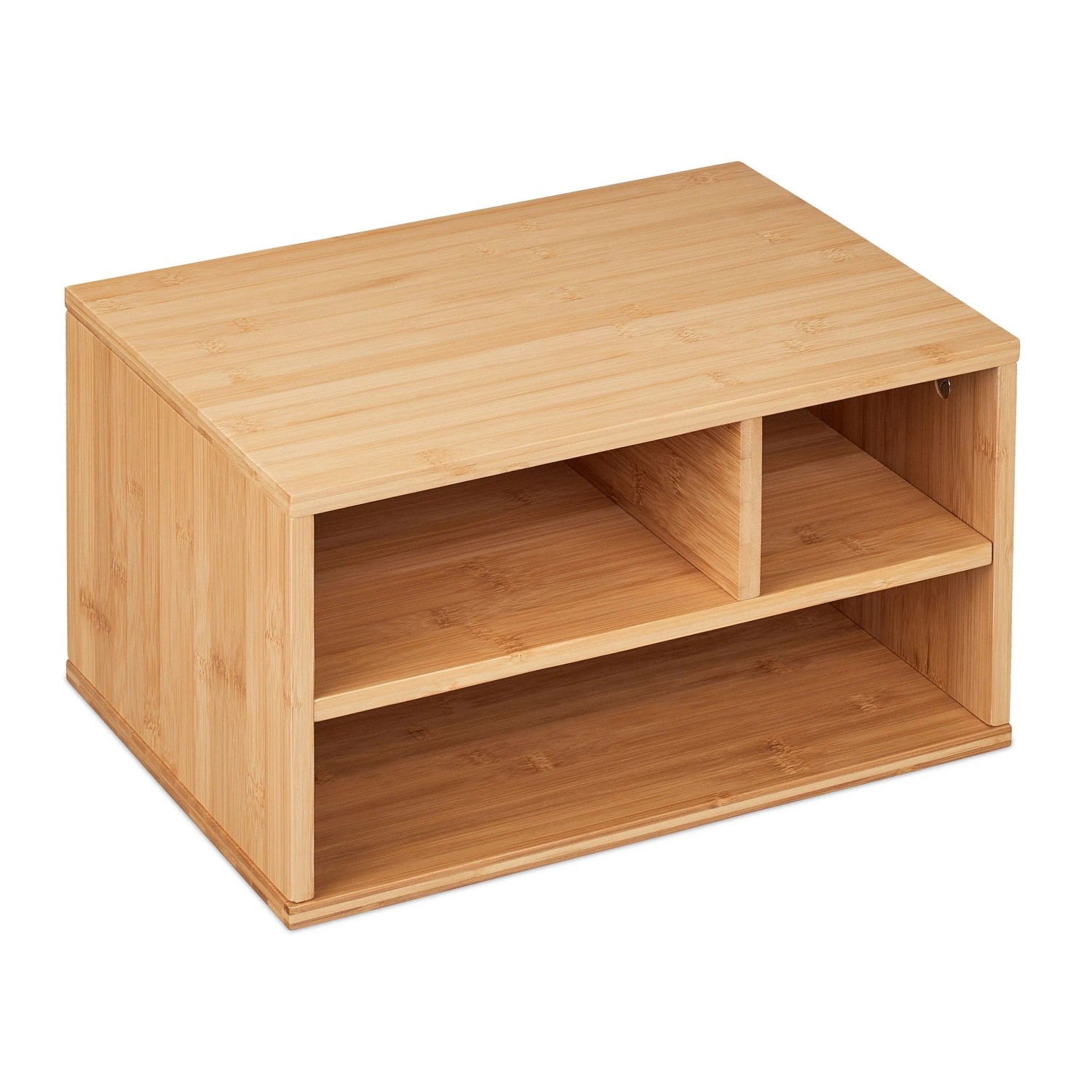 Relaxdays Druckerständer Bambus Natur 3 Fächer 22 cm x 40 cm x 30 cm 4,5 kg