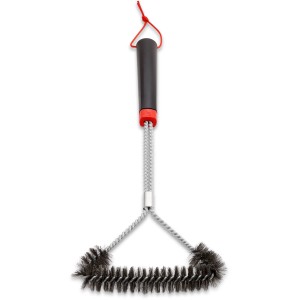Weber Grillbürste, 3-seitig, 46 cm, schwarz-rot, zur Reinigung von Grillrosten.