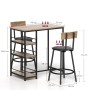 HOMCOM Bartisch Set, 3-teilig, Eichefarben mit Stahlrahmen und Barhockern.