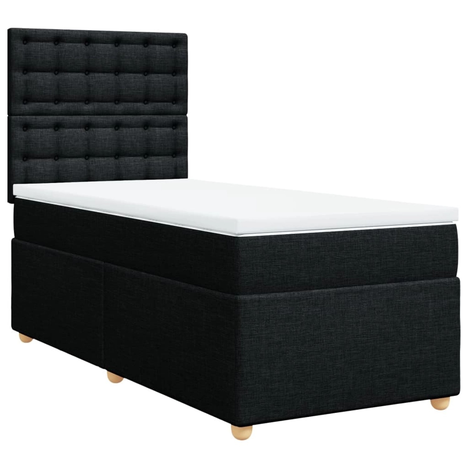 vidaXL Boxspringbett mit Matratze Schwarz 90x200 cm Stoff2105646 günstig online kaufen