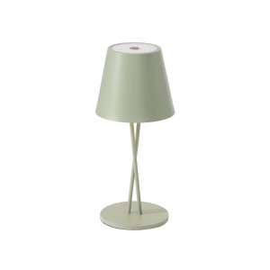 Dimmbare LED-Tischleuchte Janea in Grün, spritzwassergeschützt und modern.