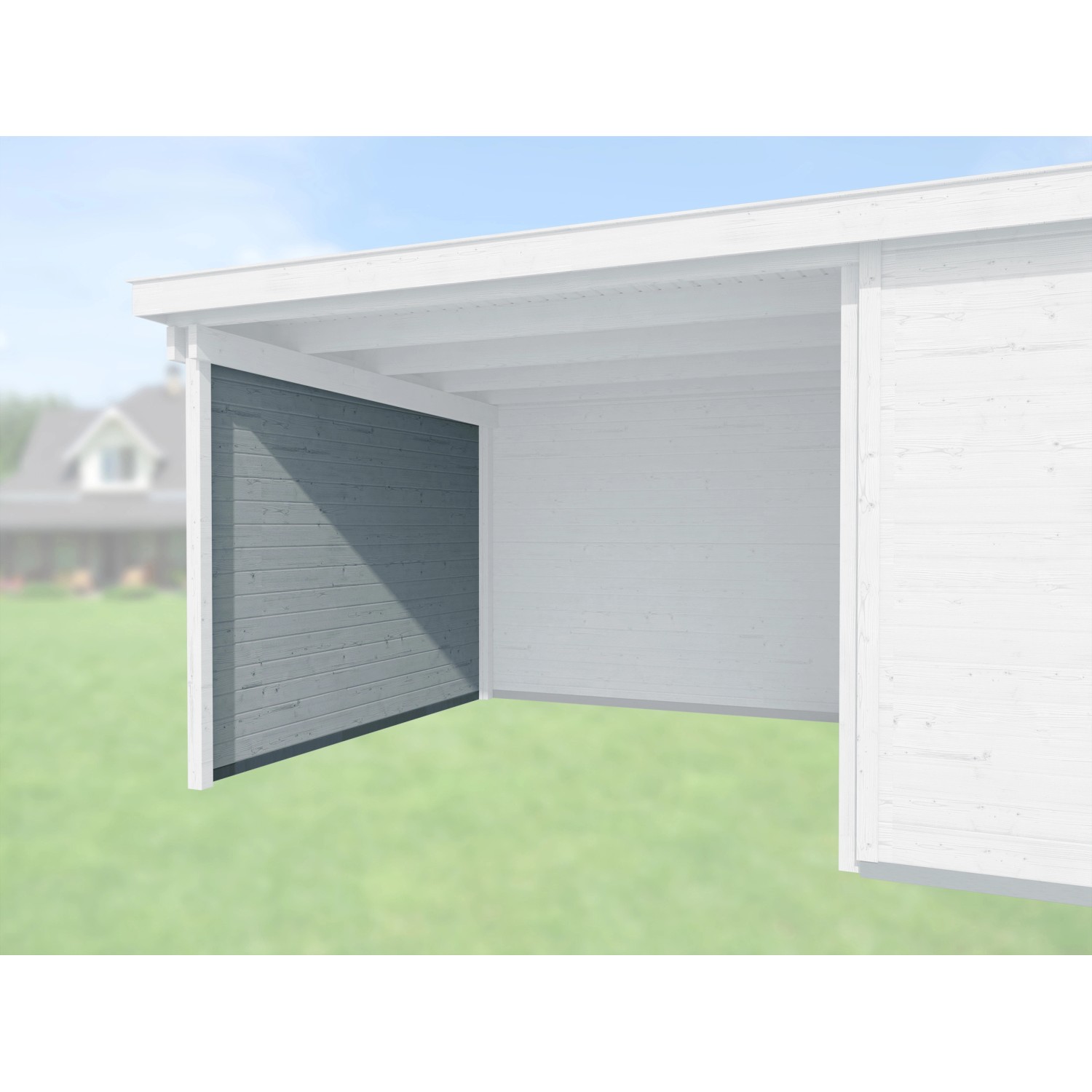 Weka Seitenwand 21 mm für Haustyp 126 und 172 Grau Tiefe 295 cm