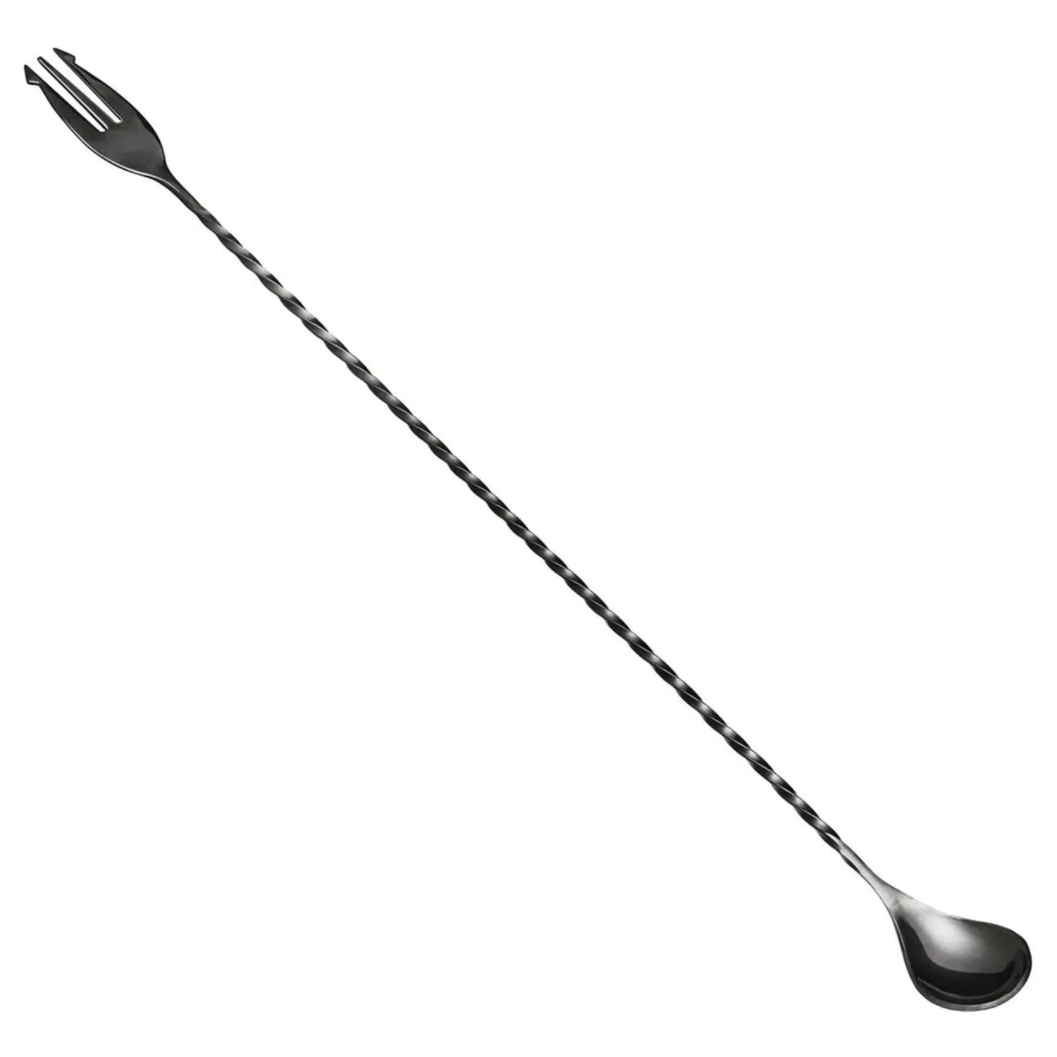 Ich-Zapfe Barlöffel mit Gabel - Poseidon 40 cm Edelstahl Gunmetal Black