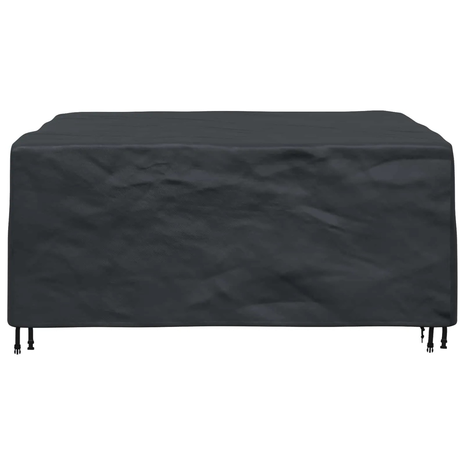 Schwarze vidaXL Möbelbezug Schutzhülle, wasserfest, 200x160x70 cm, mit Schnallen zur Befestigung.