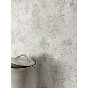 Graue Vliestapete mit strukturierter Betonoptik im Industrial-Stil. Perfekt für moderne Wohnräume.