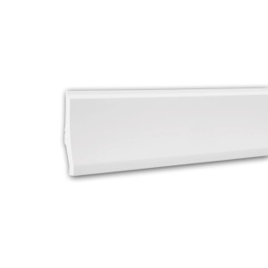 Weiße PROFHOME Sockelleiste aus Polyurethan, 200 cm lang, für den Innenbereich.