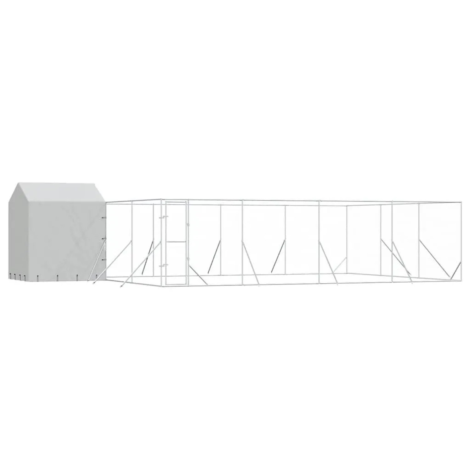 vidaXL Outdoor-Hundezwinger mit Dach Silbern 10x6x2,5 m Stahl Verzinkt 3190480