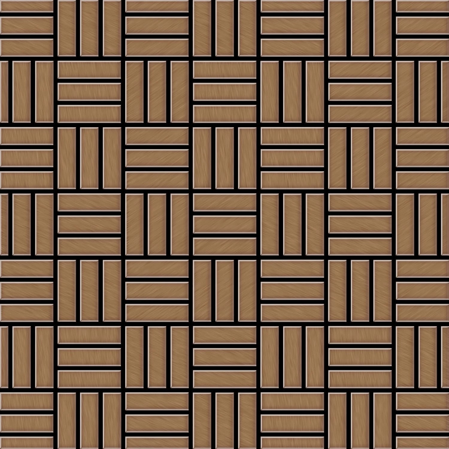 ALLOY Mosaik Fliese Massiv Metall Titan Gebürstet Kupfer 1,6mm Basketweave- günstig online kaufen