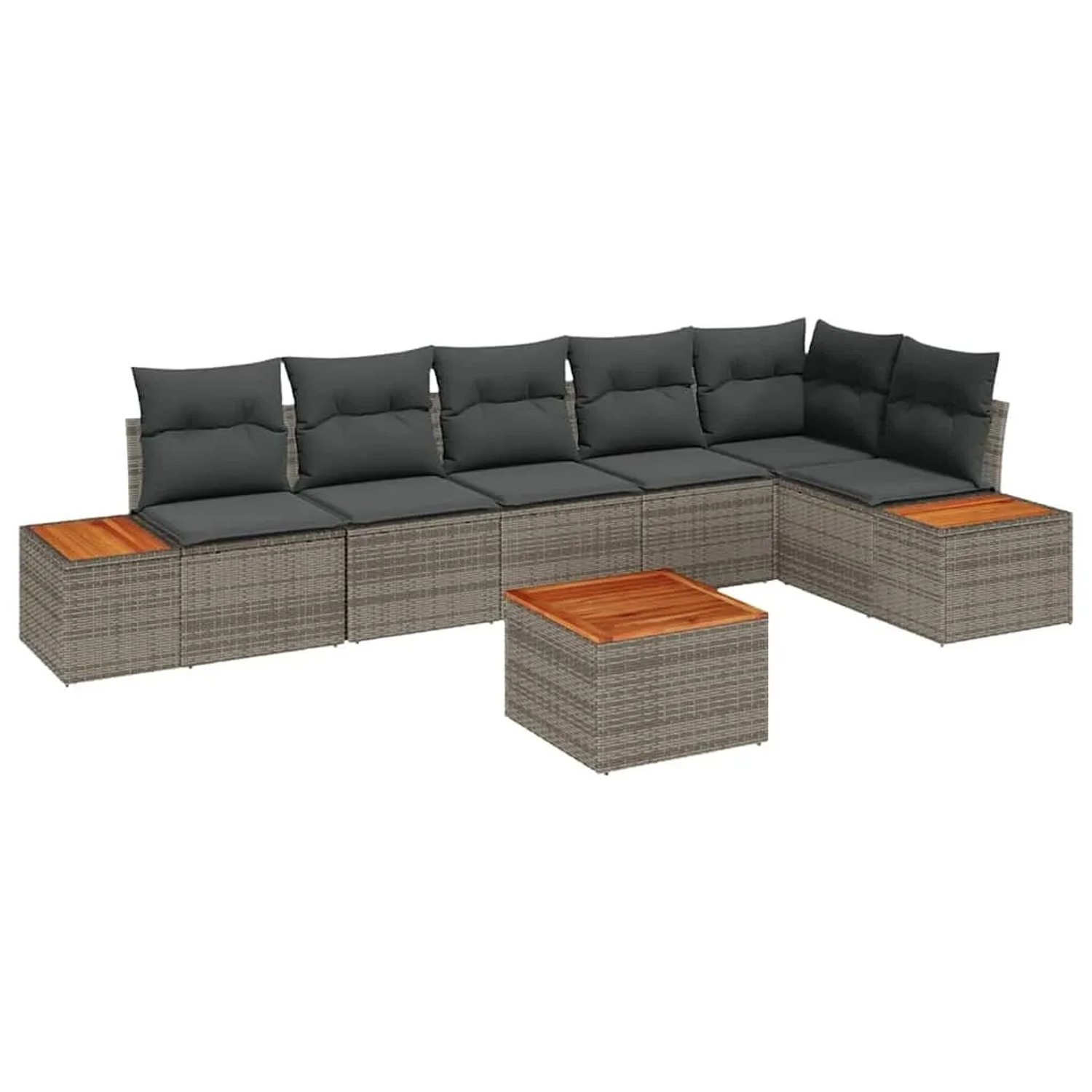 vidaXL Gartensofa-set mit Kissen mit Speicher 6-Tlg Grau Poly-Rattan 335676 günstig online kaufen