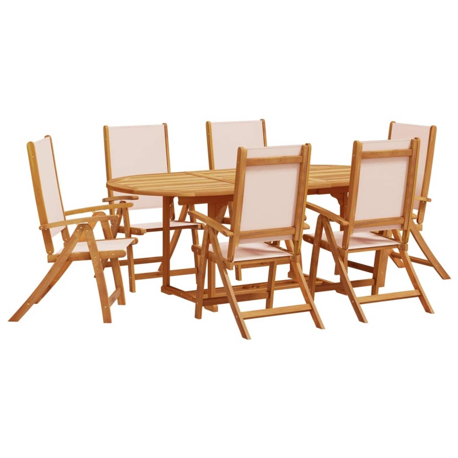 vidaXL 7-Tlg Garten-Essgruppe Massivholz Akazie und Textilene 3279273 günstig online kaufen