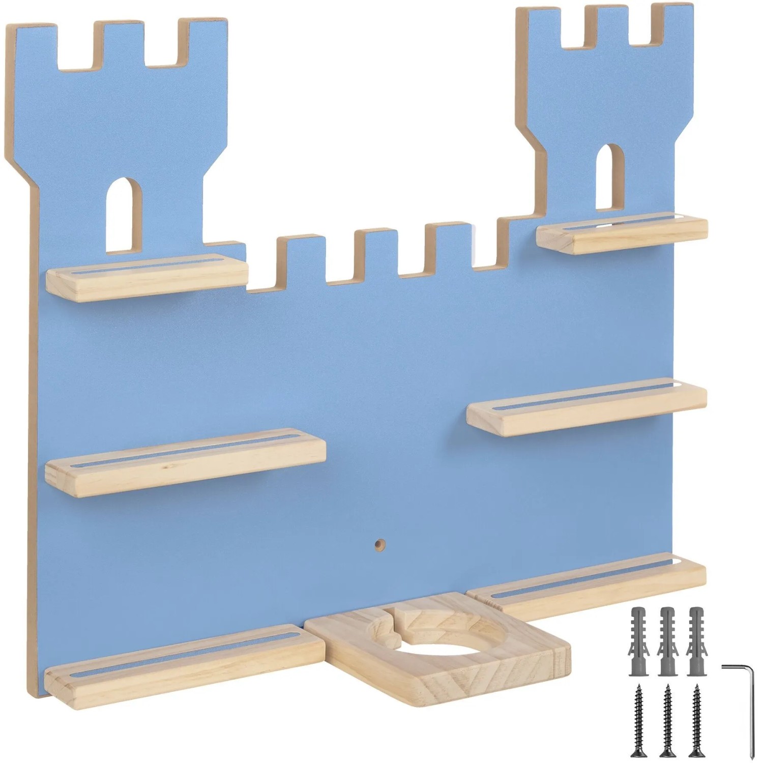 Tectake Tonie Regal Mylittlestory Fortress Für Bis Zu 16 Tonies In Ritterburgoptik  Metallstreifen Für Magnetischen Halt  15 50 x 56 x 43 cm Blau