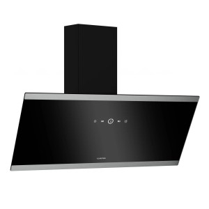 Klarstein FlashLine Dunstabzugshaube 90cm A++ 524m³/h 3 Stufen Touch LED Abluft/Umluft 100W Schwarz