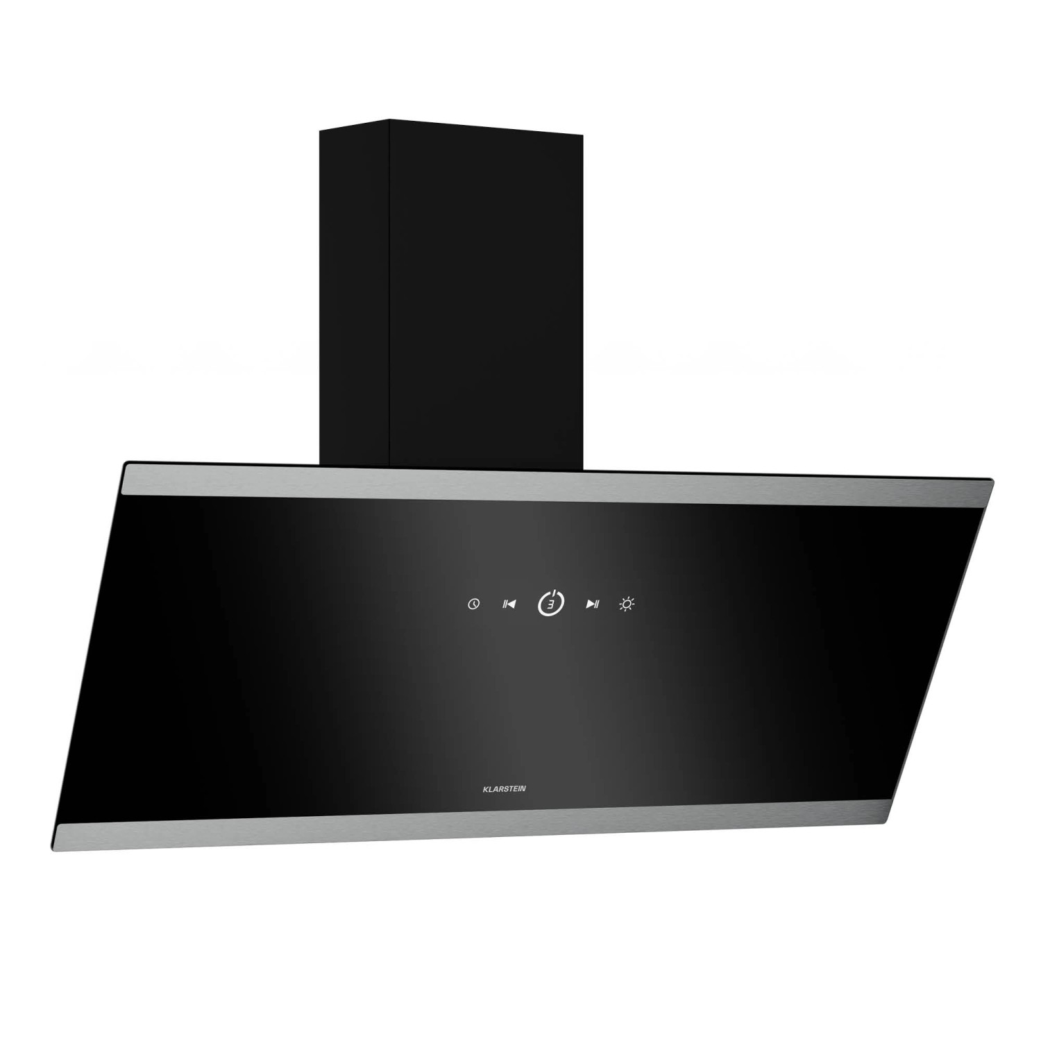 Klarstein FlashLine Dunstabzugshaube 90cm A++ 524m³/h 3 Stufen Touch LED Abluft/Umluft 100W Schwarz