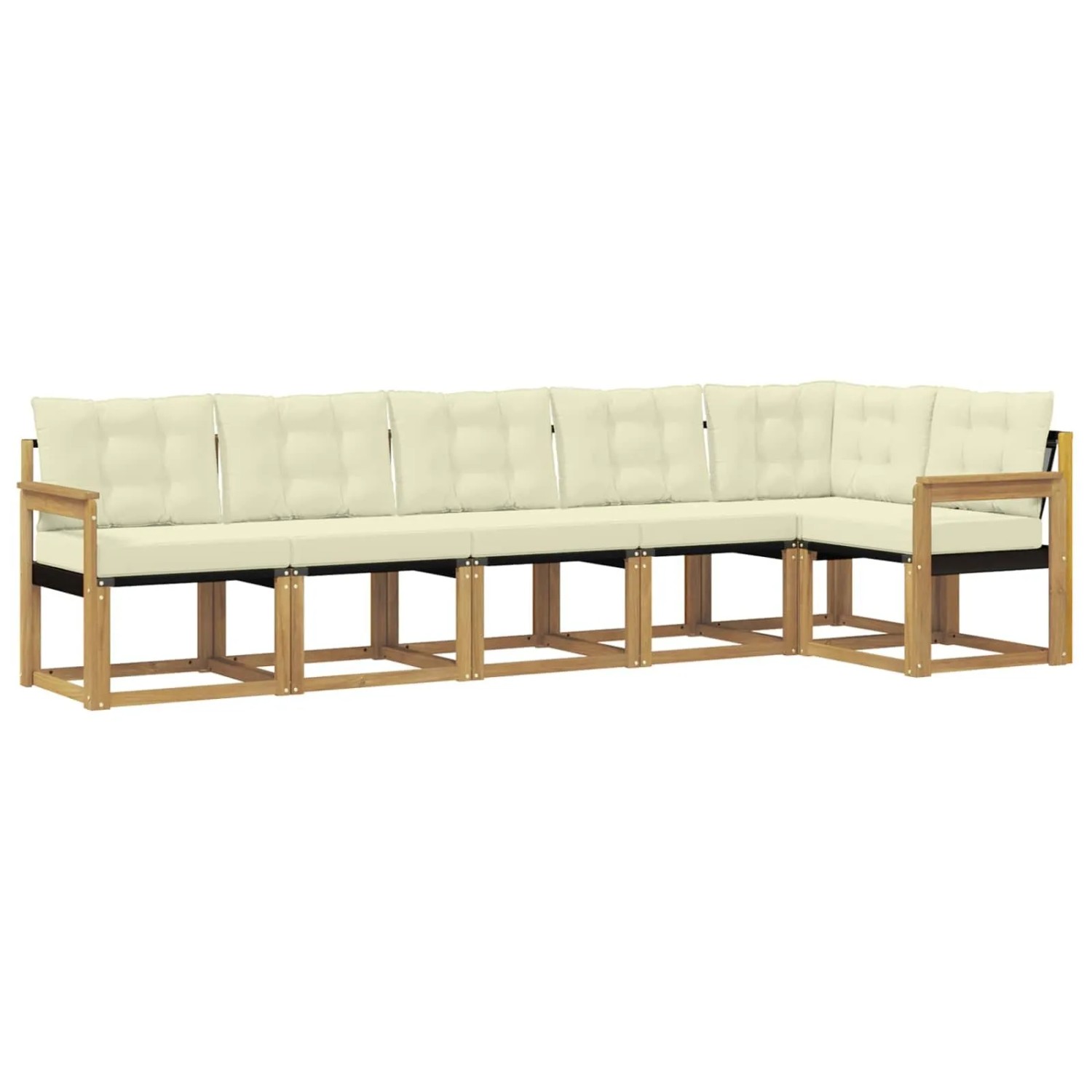 vidaXL Outdoor-Sofagarnitur mit Kissen 6-Tlg Weiß und Creme 3389516