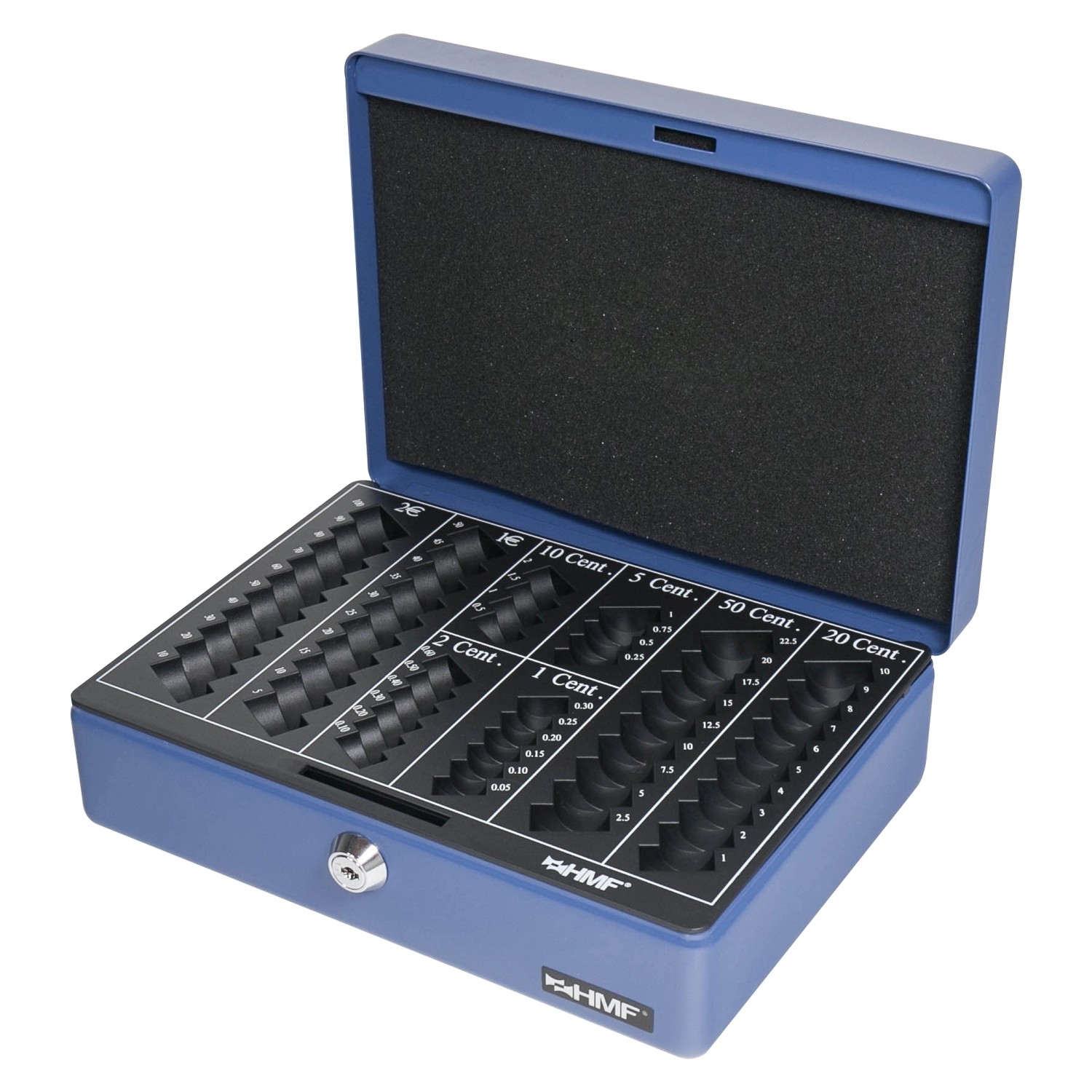 HMF 208 Geldkassette Euro-Münzzählbrett 25 x 18 x 9 cm Blau günstig online kaufen