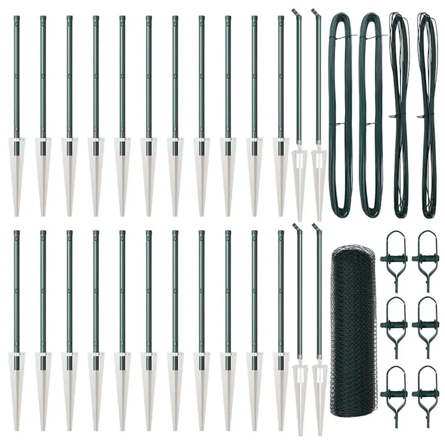 vidaXL Zaunpfosten Grün 50 x 0,5 m 13 mm Masche Stahl und PVC 3353118 günstig online kaufen