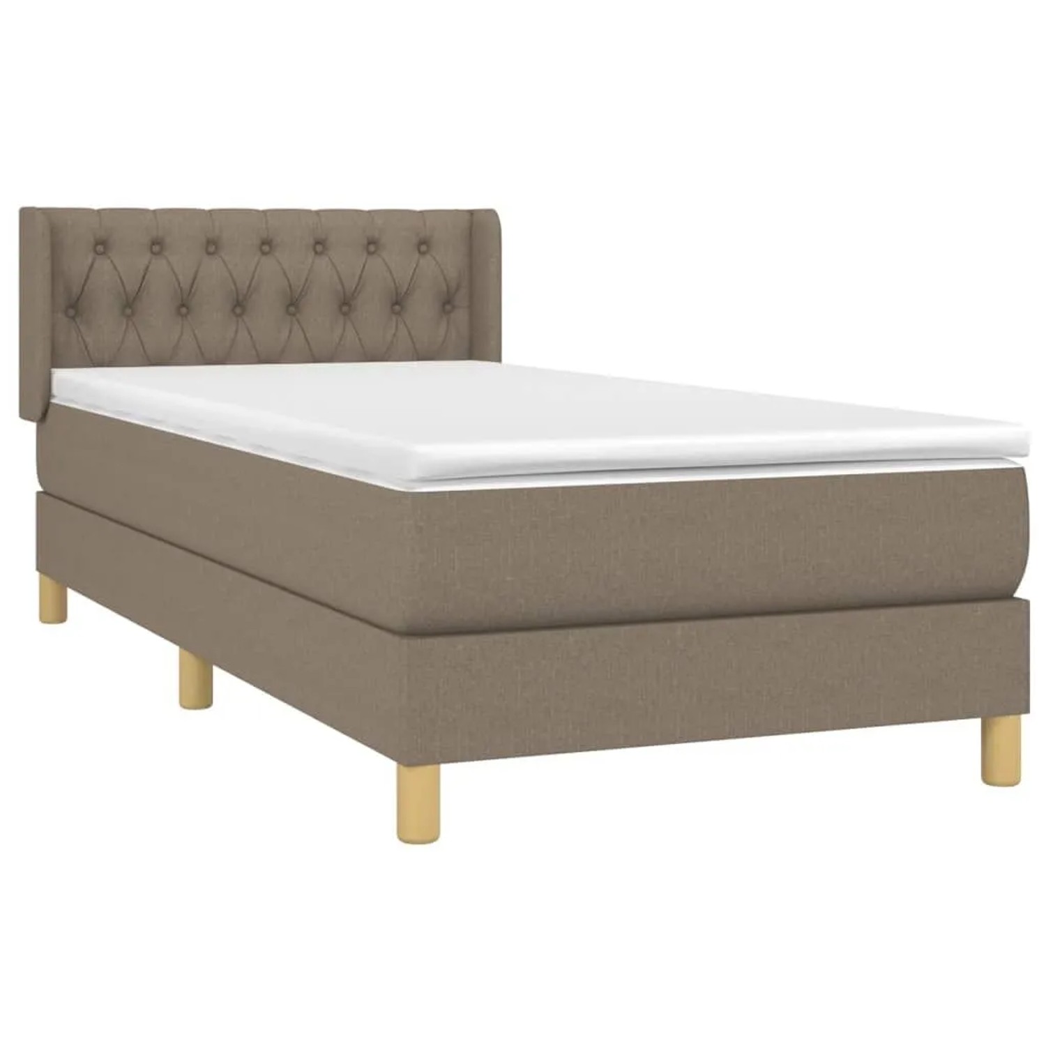 vidaXL Boxspringbett mit Matratze Taupe 100x200 cm Stoff 3130493 günstig online kaufen