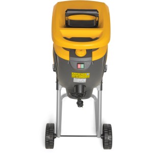Stiga Elektro-Häcksler Bio Master 2200, 2200 W, gelb/grau, mit Rädern und Fangsack.