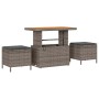 Graues 13-tlg. vidaXL Garten-Sofa-Set mit Stauraum aus Poly Rattan, inkl. Tisch und Hockern.