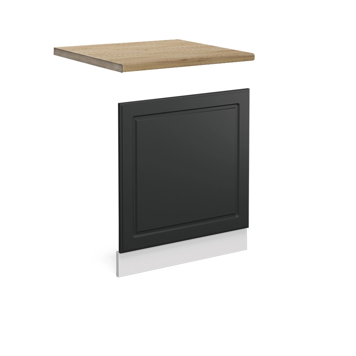 Vicco Frontblende R-Line Geschirrspüler Fronttür Anthrazit Hochglanz/Weiß 60 cm AP Eiche mit Weiß Korpus