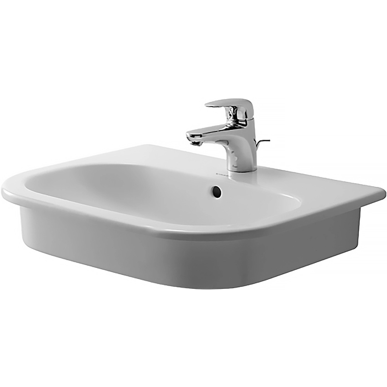 Duravit Einbauwaschbecken D-Code 54,5 cm mit Hahnloch und Überlauf