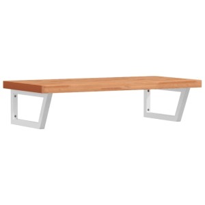 vidaXL Waschbeckenregal Wandmontage Stahl und Massivholz Buche 3302446