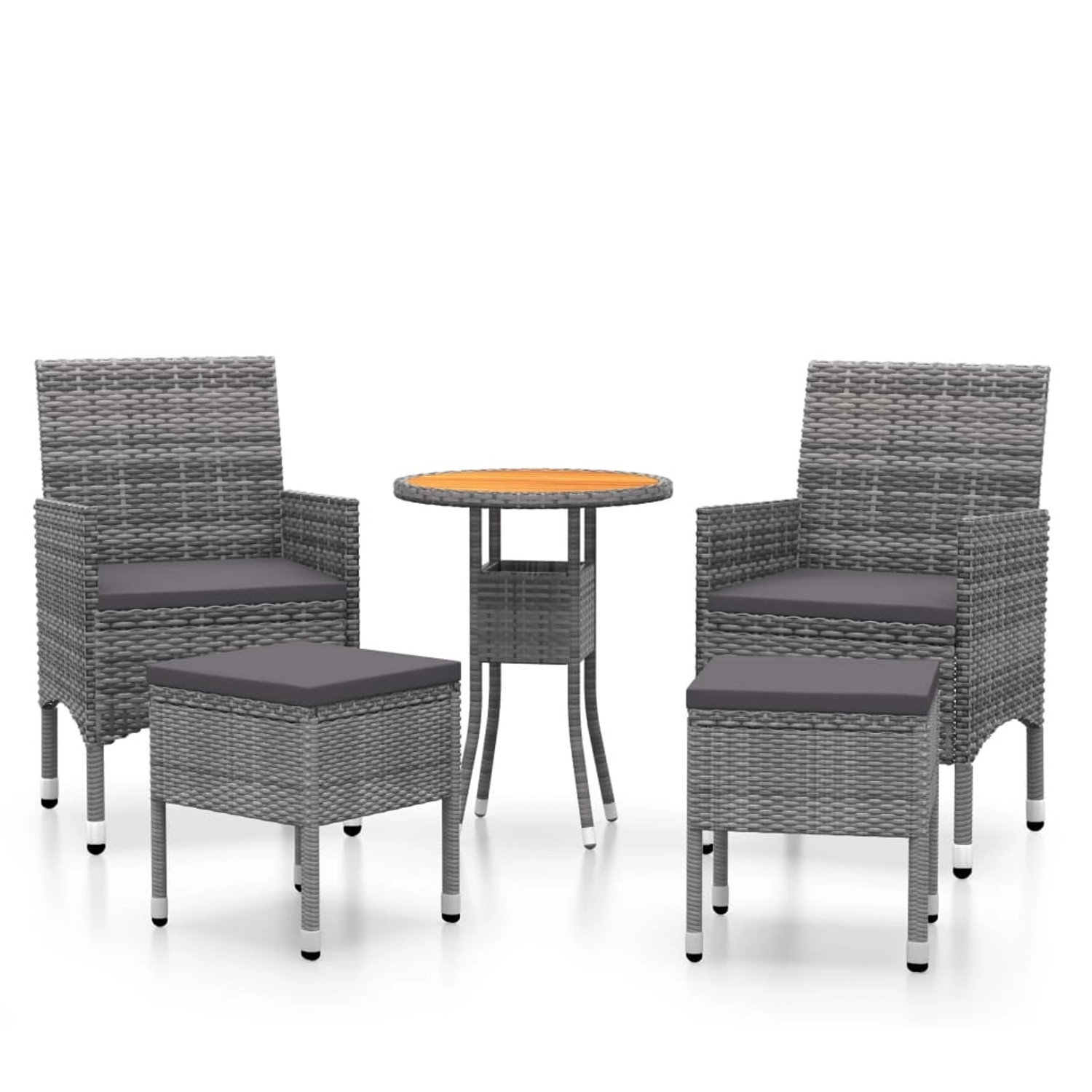 vidaXL 5-tlg Garten-Lounge-Set Poly Rattan Grau Modell 4 günstig online kaufen