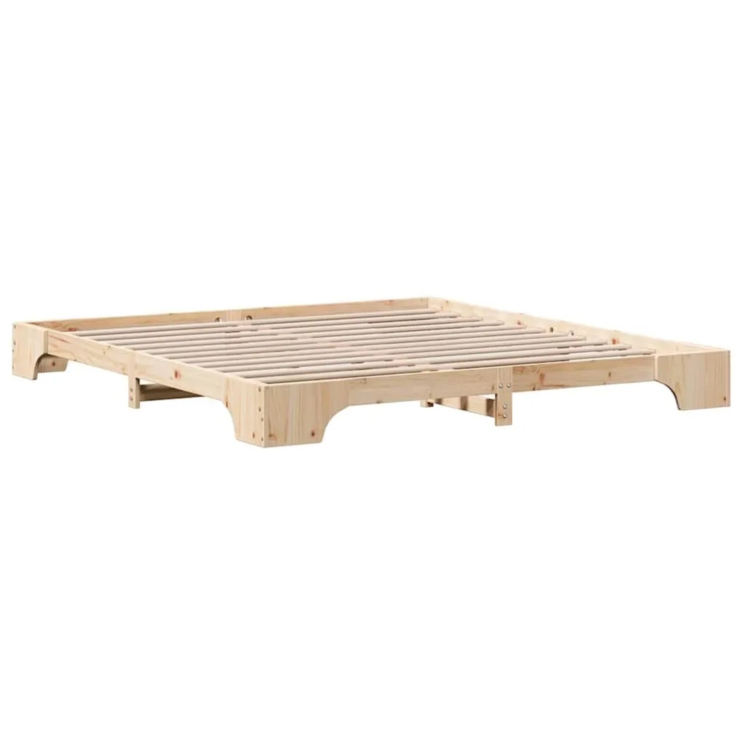 vidaXL Bettrahmen Natur 200 x 200 cm Massives Kiefernholz 872848