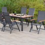 Merxx Gartenmöbelset Toblino, 7-teilig mit Klappsesseln und Ausziehtisch aus Akazienholz.