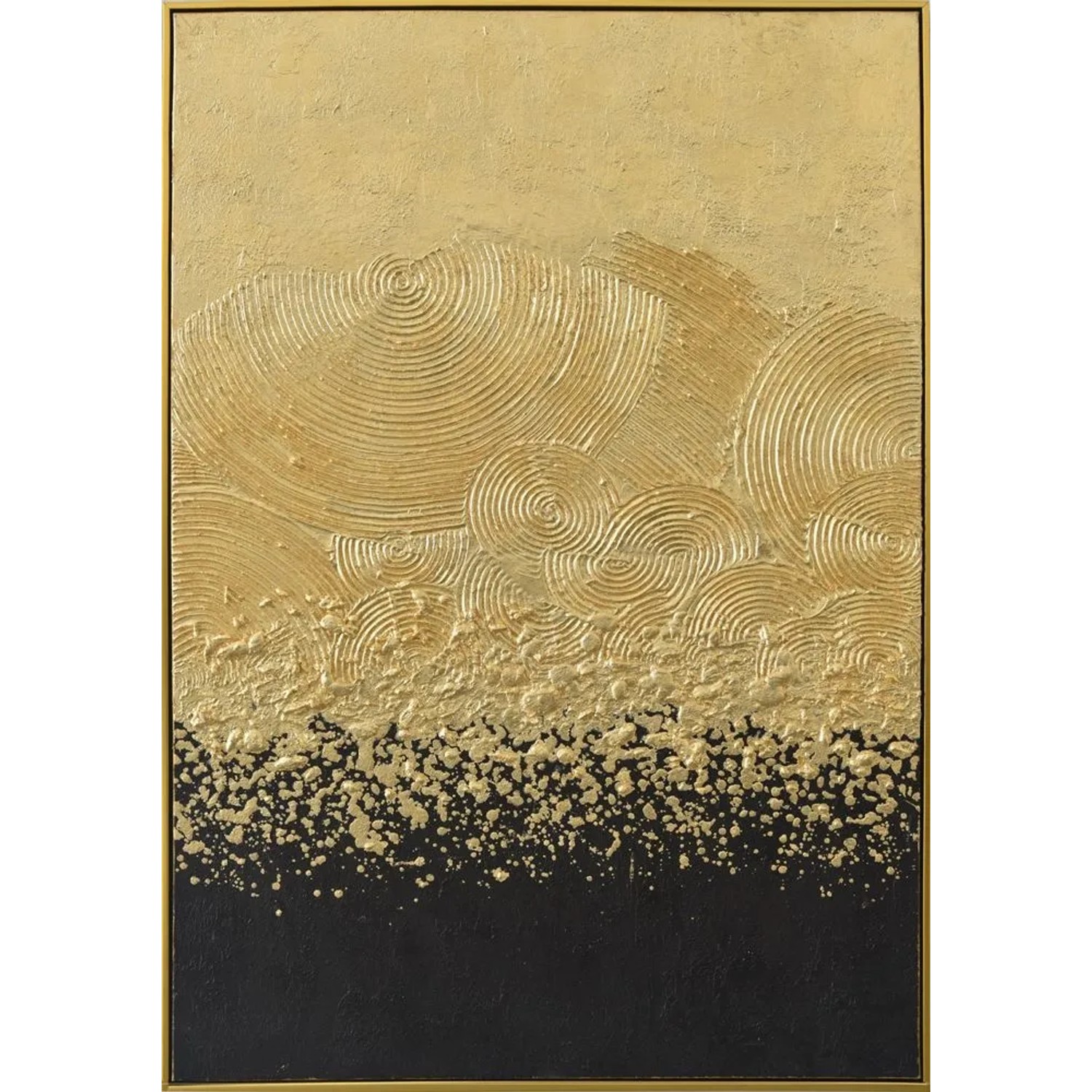 Art Universe Leinwandbild Gold Akzentuiert Schwarz 82 x 122 cm