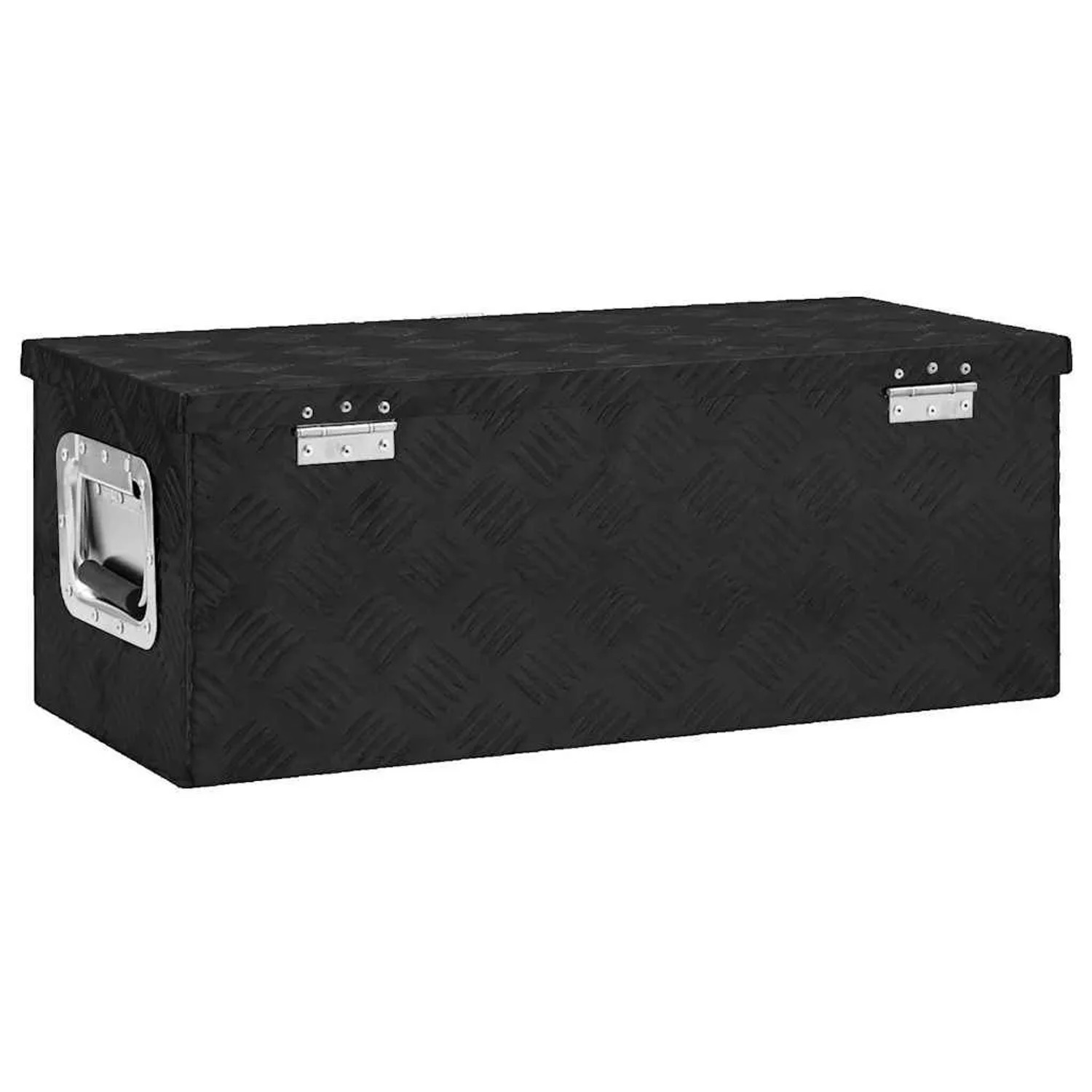 DELUKE Aluminiumbox Mit Deckel Abschließbar Alubox Deichselbox Alu Anhängerbox Werkzeugkiste Transportbox Metallkiste 70x31x27cm Schwarz_5