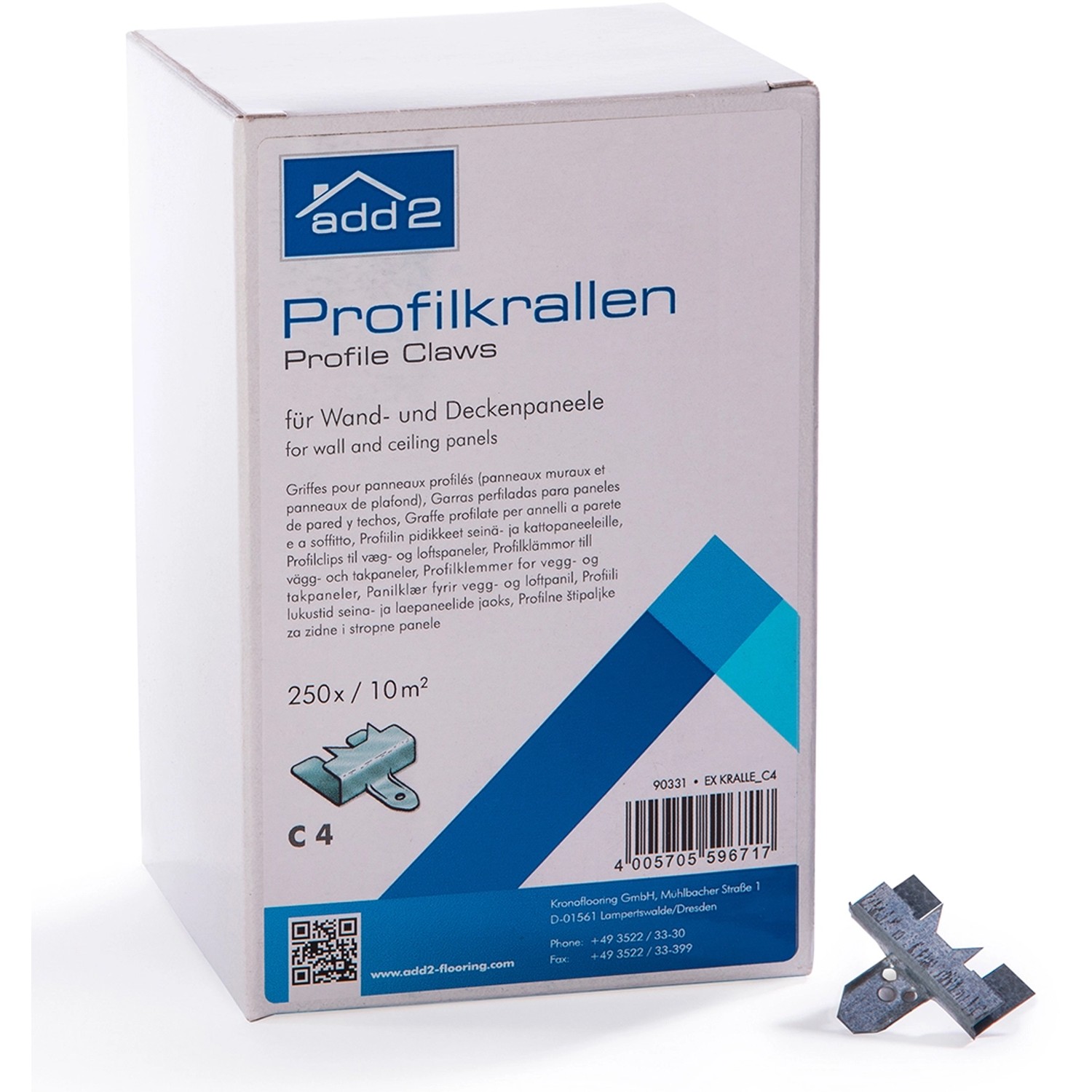 Profilholzkrallen 4 mm für Wand- und Deckenpaneele 250 Stück