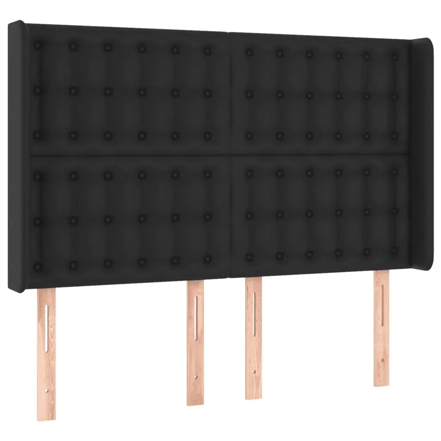 vidaXL LED Kopfteil Schwarz 147x16x118/128 cm Kunstleder 3124138