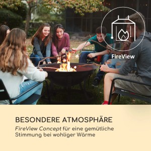 Blumfeldt Pentos Feuerschale mit Grillrost, Marshmallows am offenen Feuer. Gemütliche Stimmung mit Freunden.