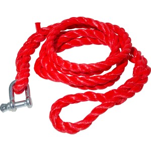 Rotes OBI Abschleppseil 4 t mit Schäkel für Pannenhilfe, 3,5 m lang.