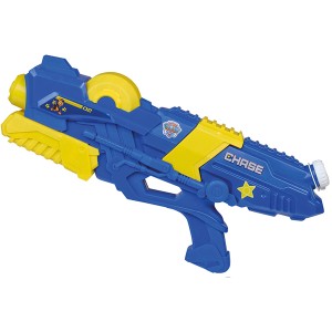 Blaue Happy People Wasserpistole Paw Patrol, 42 cm, mit gelben Akzenten.