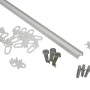 Gardinia Aluminiumschiene, 250 cm, weiß, mit Zubehör wie Gleiter, Träger und Schrauben.