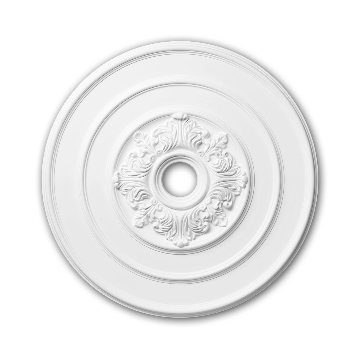 PROFHOME 156005 RoSette aus Polyurethan DeckenroSette Zierelement 65,6 cm 65,6 cm x 4,8 cm Weiß
