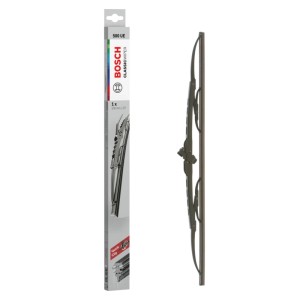 BOSCH ClassicWiper 500UE Scheibenwischerblatt mit Verpackung. Dunkles Wischerblatt für einfache Autoreparatur.