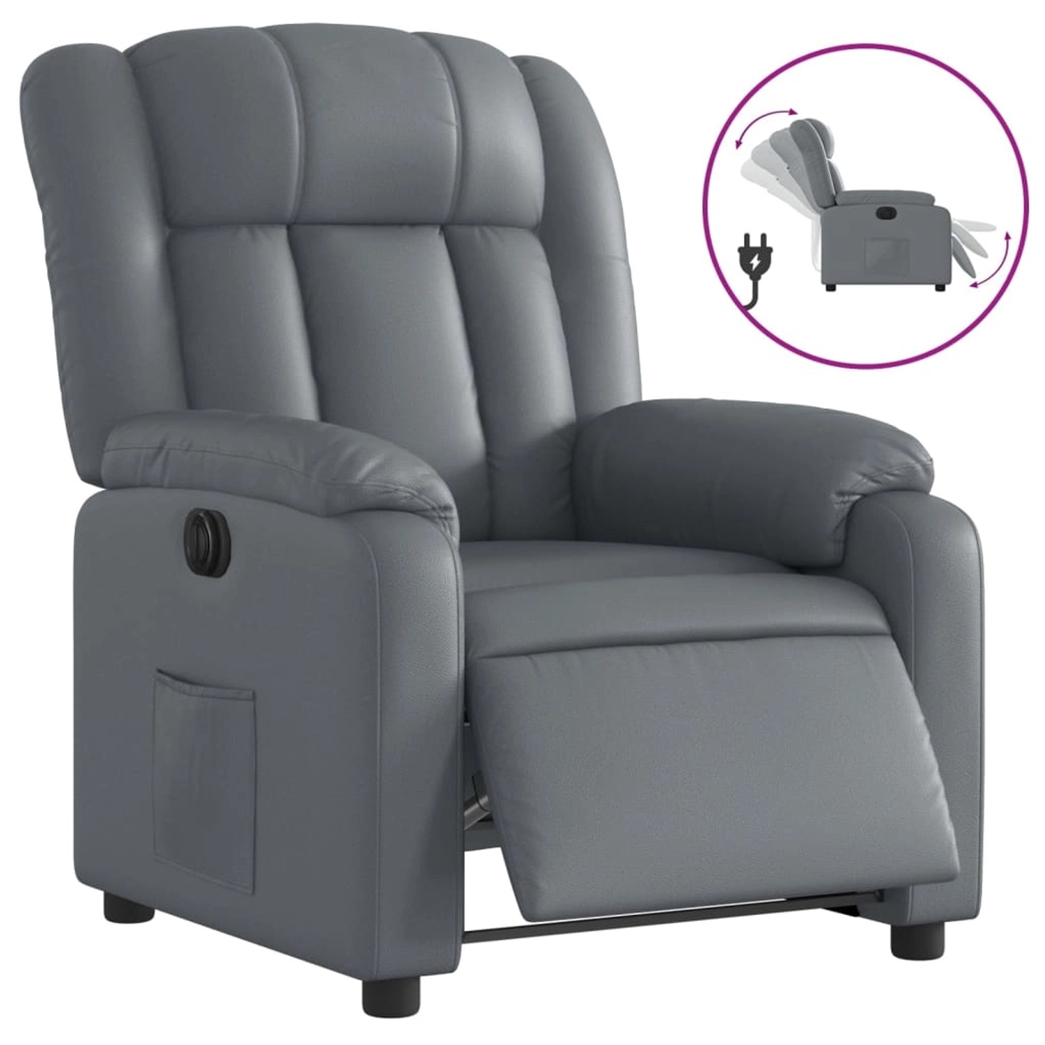 vidaXL Relaxsessel Elektrisch Grau Kunstleder 3205253 günstig online kaufen