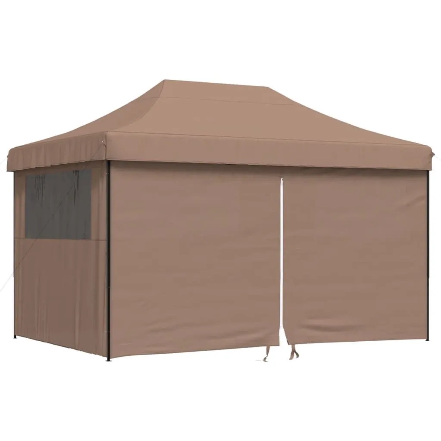 vidaXL Partyzelt Faltbar Pop-Up mit 4 Seitenteilen Braun 4004980