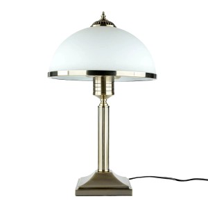 EASYLIGHT Tischlampe Glas Metall 50 cm Hoch In Messing Antik E27 Jugendstil