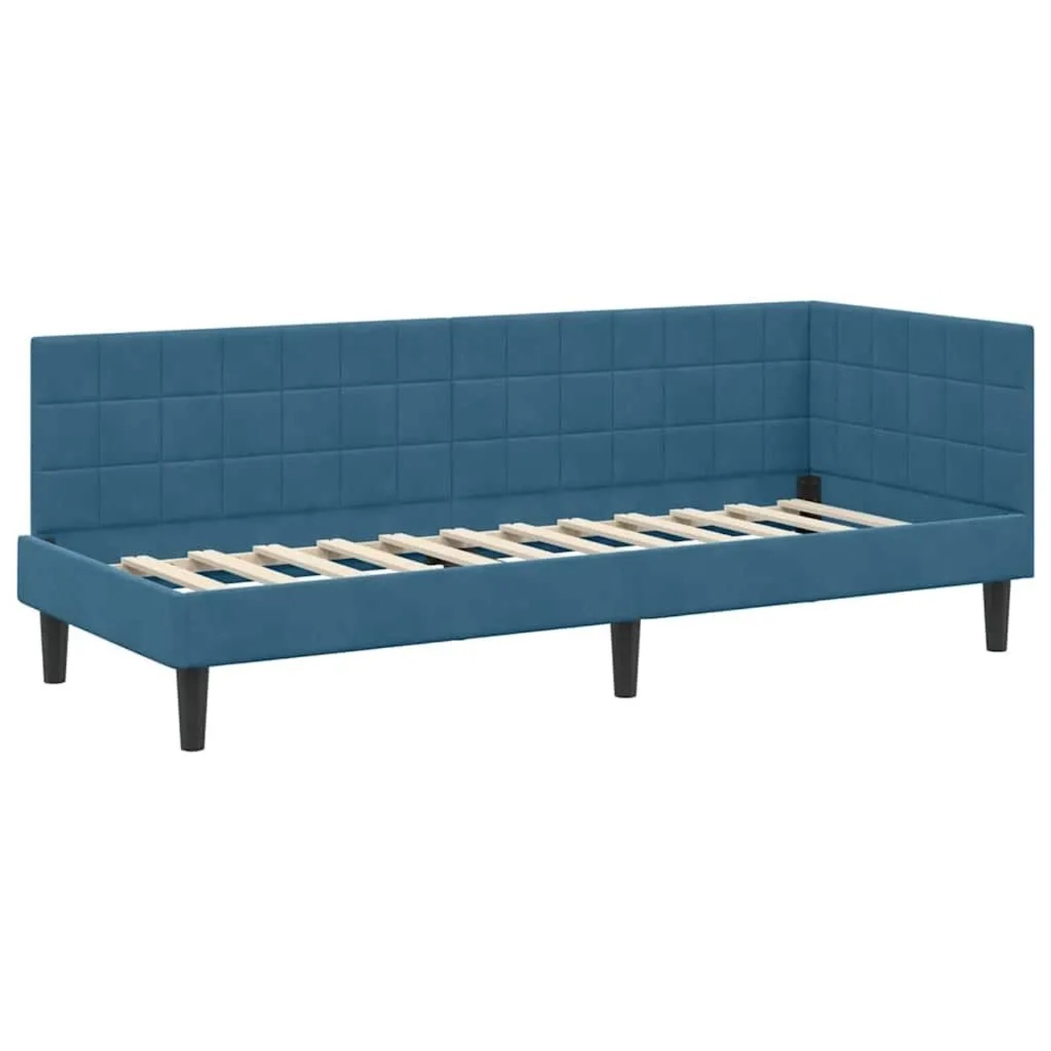 vidaXL Eckbettgestell mit Kopfteil Blau 80 x 200 cm Stoff 42016407 günstig online kaufen