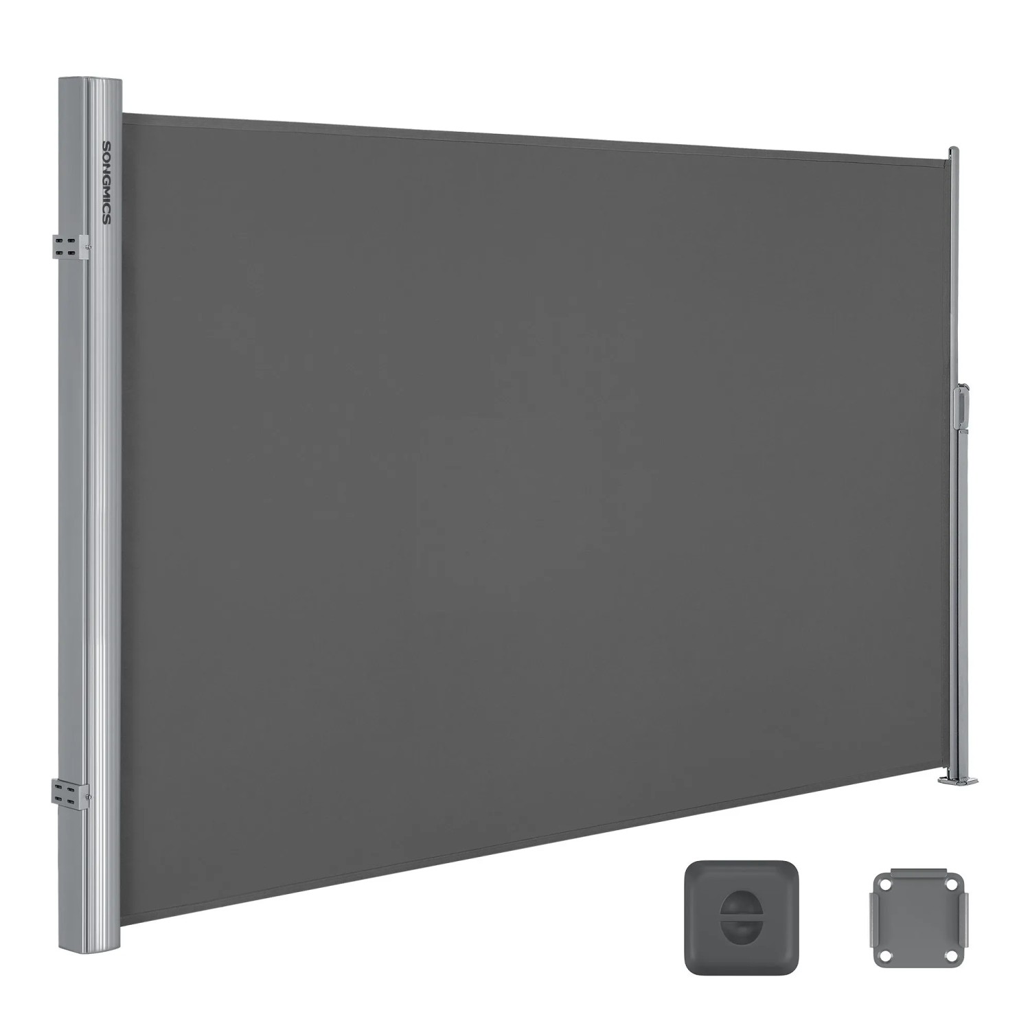 Songmics Seitenmarkise Alu Ausziehbar 400 cm x 180 cm Anthrazit