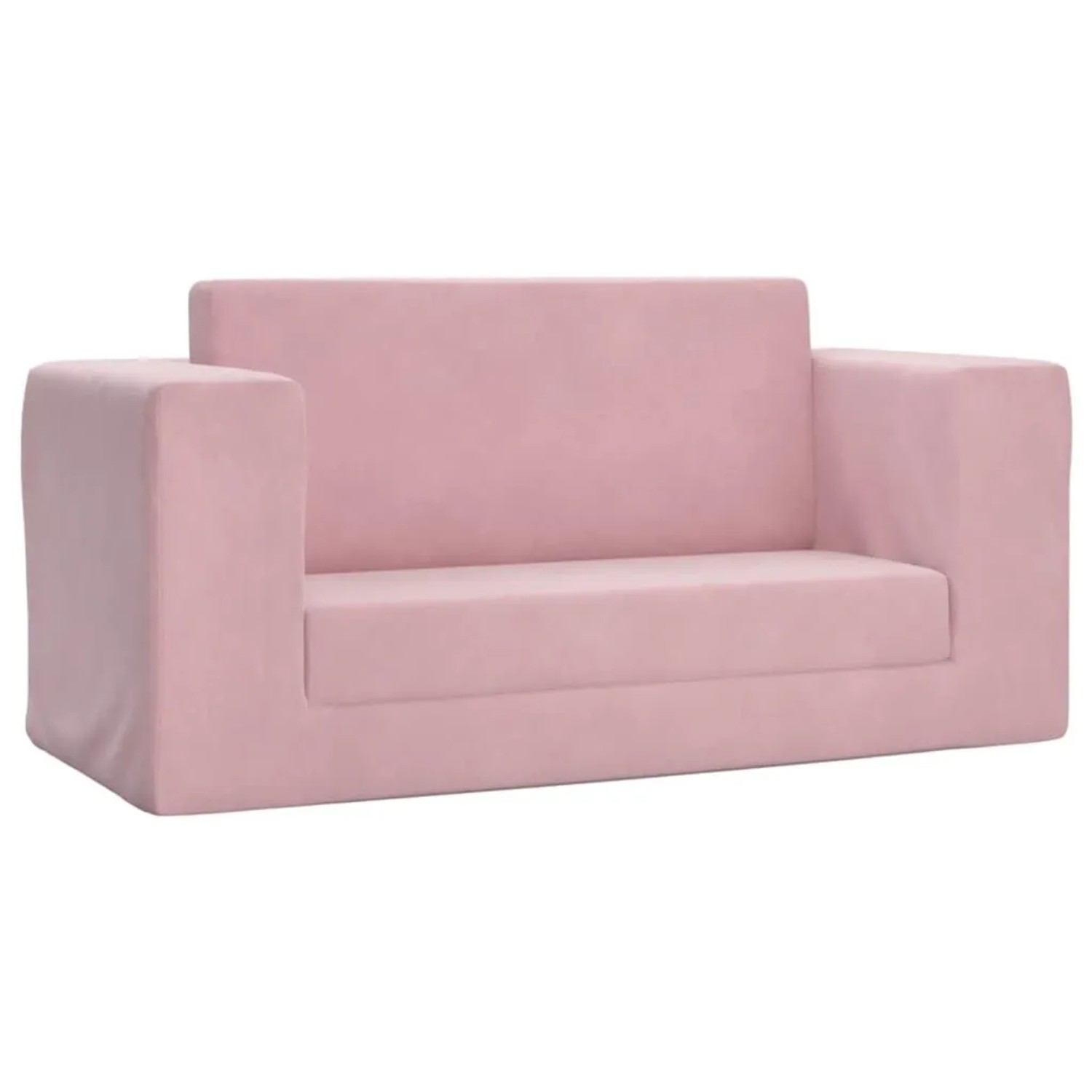 vidaXL Kinder-Schlafsofa 2-Sitzer Rosa Weicher Plüsch 357039