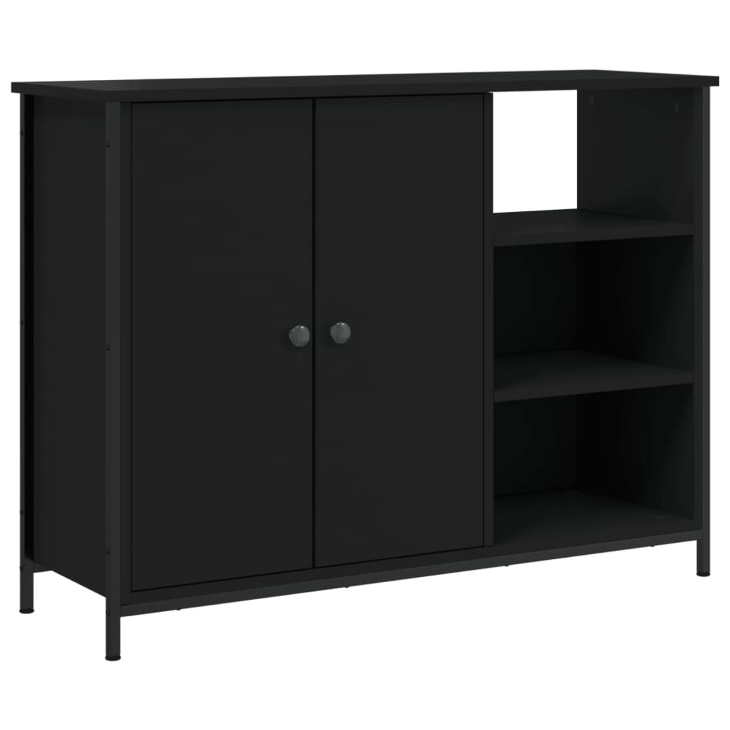 vidaXL Sideboard Schwarz 100x33x75 cm Holzwerkstoff 835549 günstig online kaufen