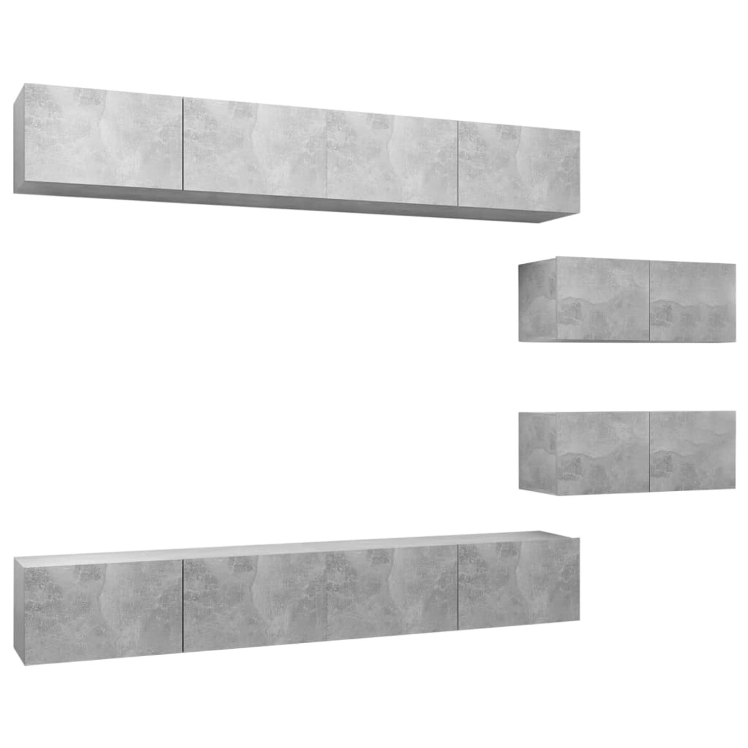 VidaXL 6-tlg. TV-Schrank-Set Betongrau Holzwerkstoff 2