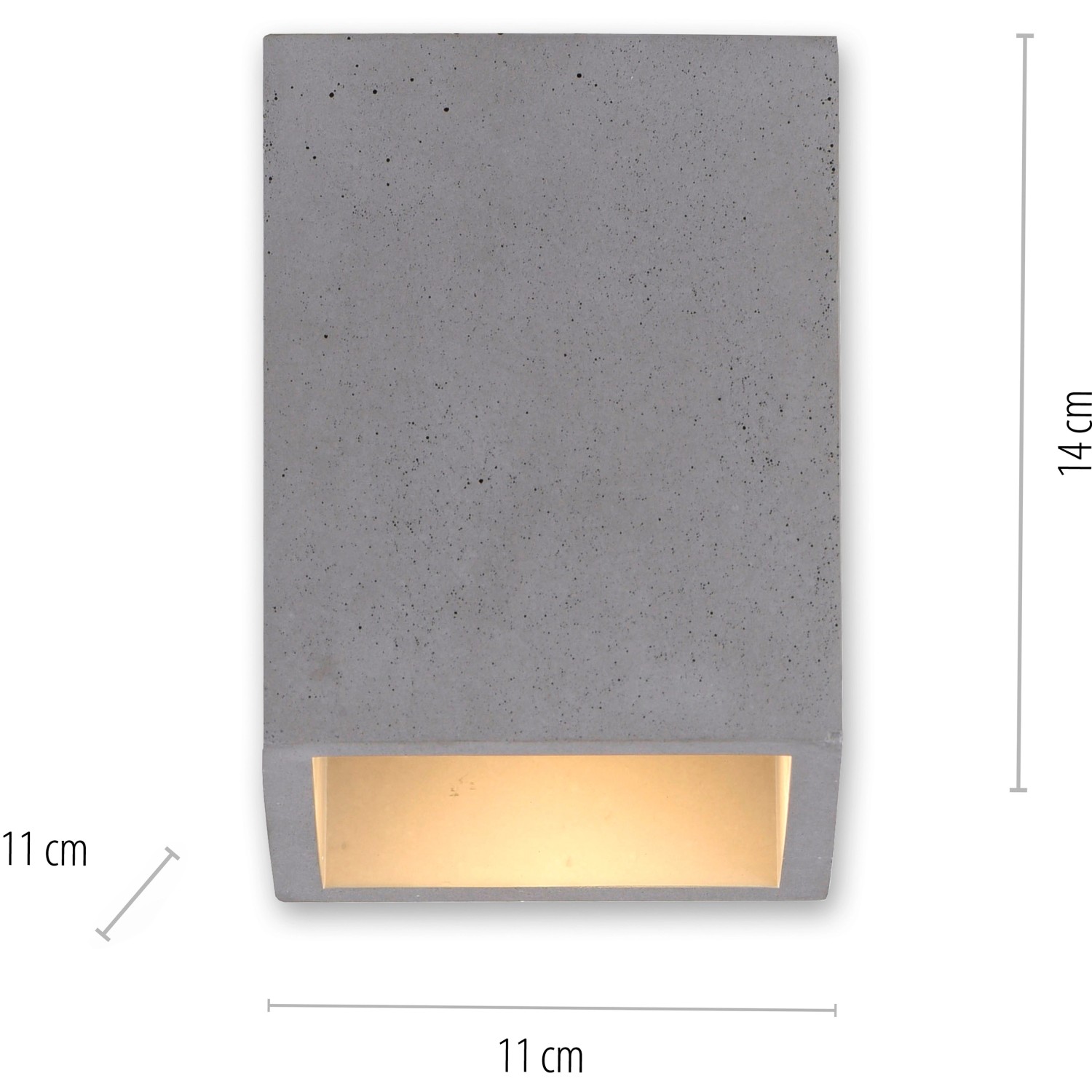 Eckige Paul Neuhaus Deckenleuchte Eton in Betonoptik, 11x14 cm.