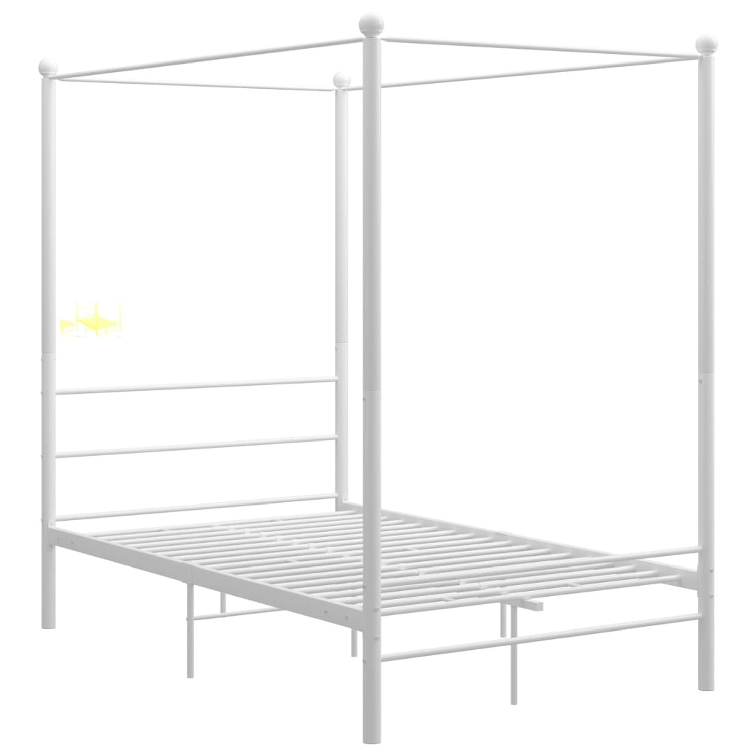 Thumbnail - vidaXL Himmelbett Weiß Metall 120x200 cm651108