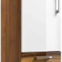 Posseik Bad-Hochschrank Rima, 40 cm, Walnuss/Weiß, mit Tür und Schubladen für Badezimmer-Ordnung.